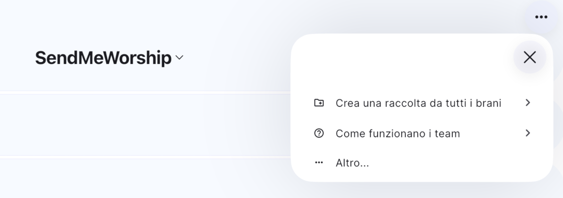 Create a collection from all these songs button on a list of results