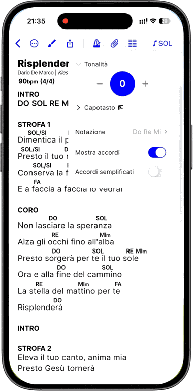 PraiseTune — dynamic key transposition